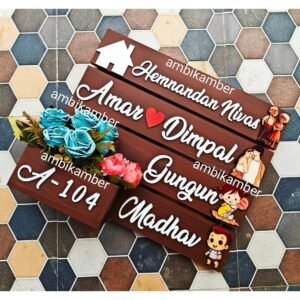 Cute Logo Plate with Artificial Flowers