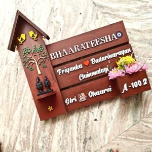 Hut Plate with Planter & Idols