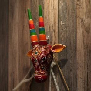 Wooden Cow Head Wall Hanging