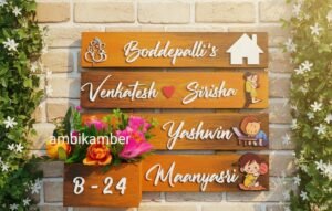 Cute Logo Plate with Artificial Flowers