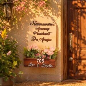 Arch shape Nameboard with planter